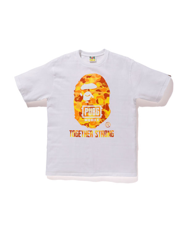 Pánské Tričko Bape X PUBG MOBILE Ape Head Bílé | 68039VFAZ