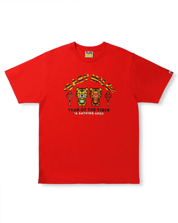 Pánské Tričko Bape Year Of The Tiger Milo Světle Červené | 05419FTHY