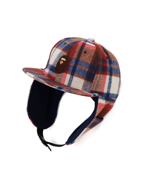 Pánské Čepice Bape Check Earmuffs Světle Červené | 35682AJWY