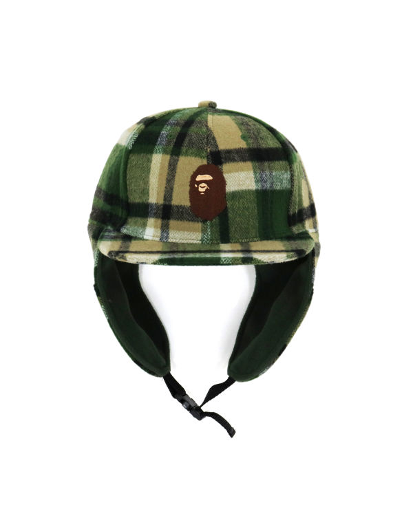 Pánské Čepice Bape Check Earmuffs Zelene | 70845BWLO