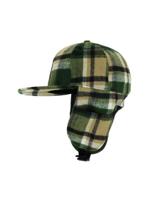 Pánské Čepice Bape Check Earmuffs Zelene | 70845BWLO