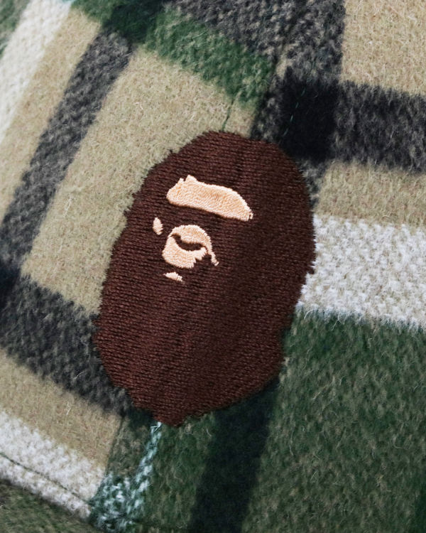 Pánské Čepice Bape Check Earmuffs Zelene | 70845BWLO