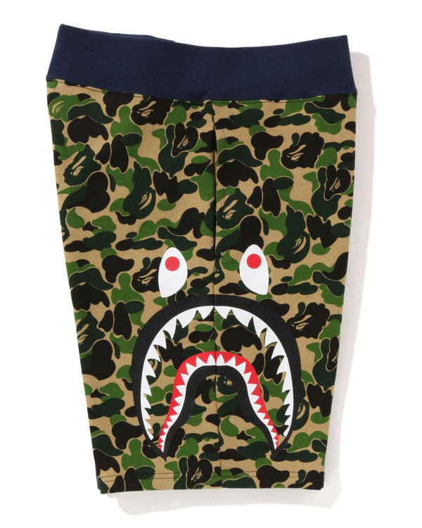 Pánské Šortky Bape ABC Camo Side Shark Zelene | 48596PFHK