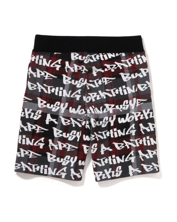 Pánské Šortky Bape Graffiti Check Černé | 59864HPLM