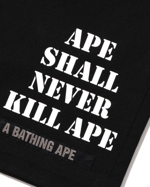 Pánské Šortky Bape Multi Motif Læder Pocket Chino Černé | 14986MGNH