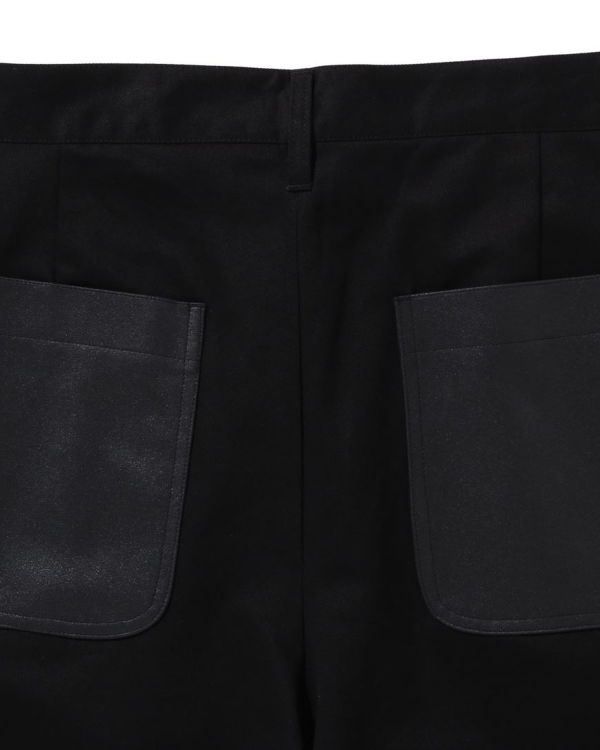 Pánské Šortky Bape Multi Motif Læder Pocket Chino Černé | 14986MGNH