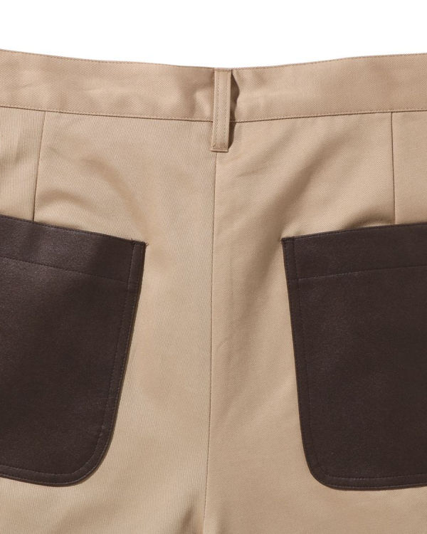 Pánské Šortky Bape Multi Motif Læder Pocket Chino Béžový | 24768KSOB