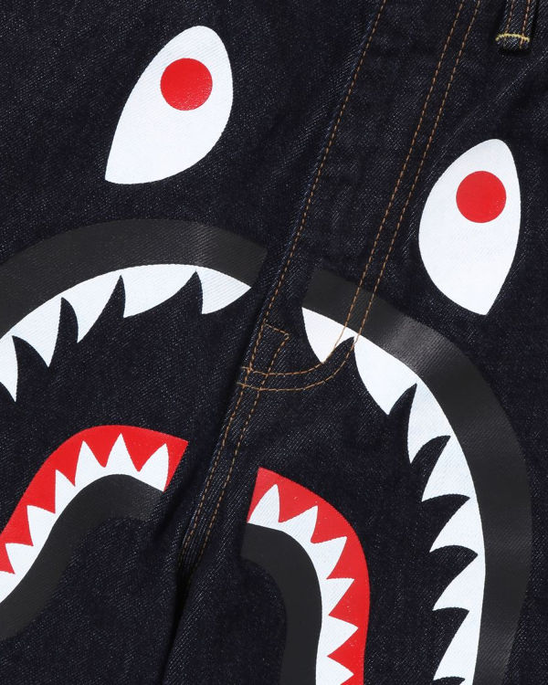 Pánské Šortky Bape Shark Denim Blankyt | 85374DMVC